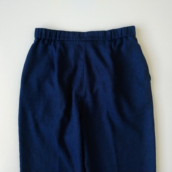 Vintage Kathie Lee Navy Pleated High Waisted Pants - Picture 3 of 5
